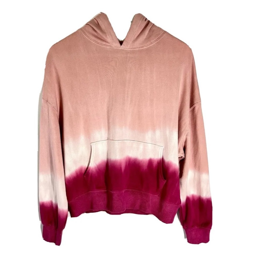NWT WILDFOX TYE DYE HOODED SLOUCHY ALGODON COTTON PULLOVER PINK OMBRÉ SIZE SM